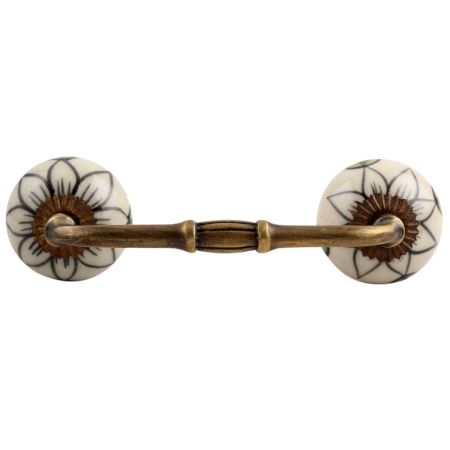 Black Flower Ceramic Bridge Handle